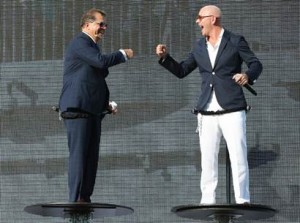 Taufpate Pitbull +Norwegian CEO Frank Del Rio bei der Taufe der Norwegian Escape (c) NCL
