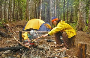 Survival-Training in den Rocky Mountains, Kanada Professionelle Guides erklären den Aufbau eines Überlebenszelts ©iStockphoto.com /