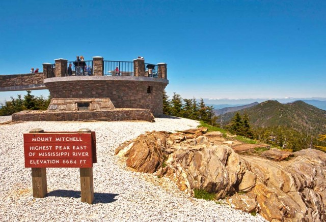 Mount Mitchell Peak Sign and Lookout (c) VisitNC.com - Bill Russ