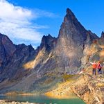 Hiking in Tombstone Territorial Park in the Yukon, Canada.