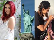 Fashion Week New York, bei einer Runway-Show im Publikum sitzen