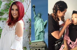 Fashion Week New York, bei einer Runway-Show im Publikum sitzen