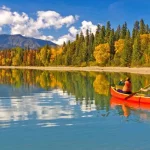 Canoeing on Sandy Lake in Bowron Lake Park